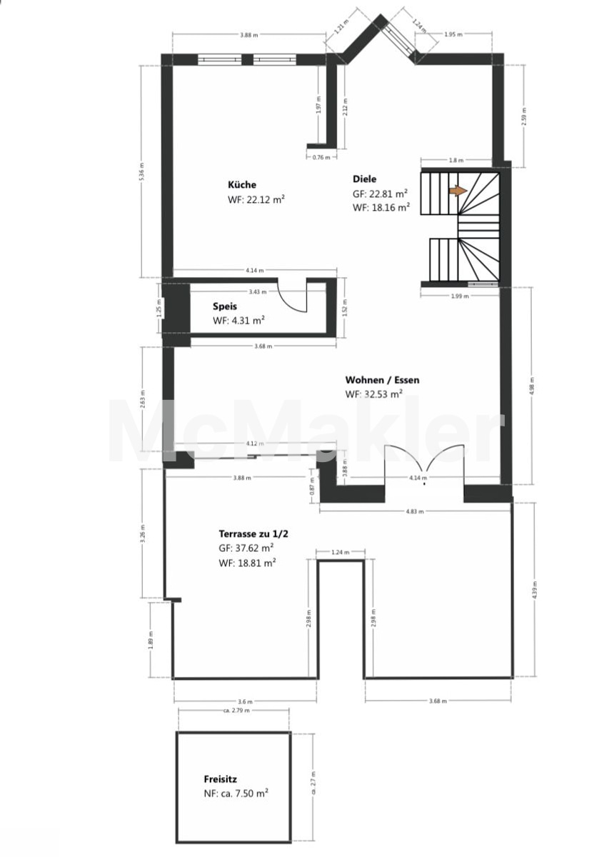 Energieeffizienz A: Modernes Architektenhaus mit PV-Anlage, Wärmepumpe & Gartensauna – Grundriss 1