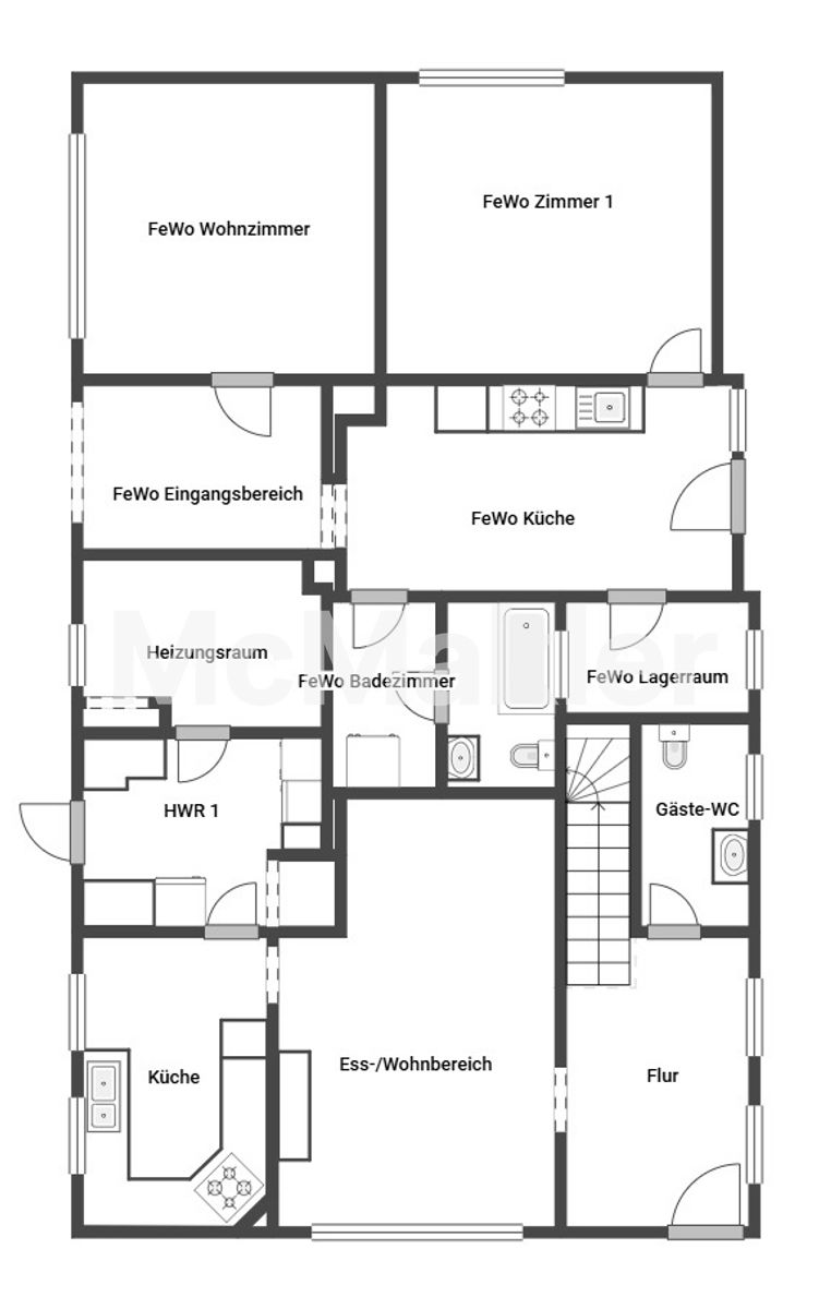Reetdachidylle in ruhiger Feldrandlage von Wischhafen - Landhaus mit Ferienwohnung – Grundriss 1