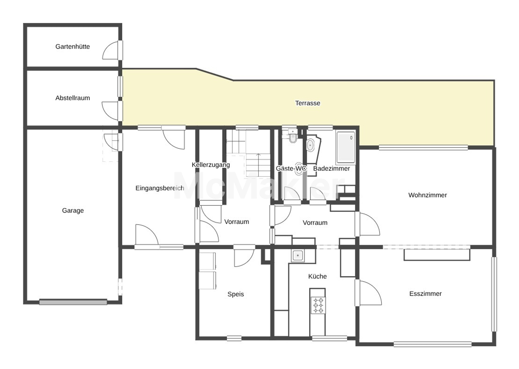 Familienparadies in Stockerau: großzügiges Haus mit Pool, traumhaftem Garten & Top Raumaufteilung – Grundriss 1