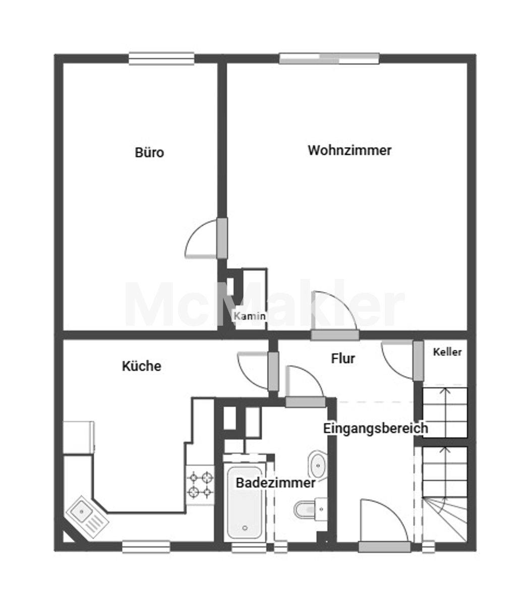 Familienglück in Kiel-Holtenau – Reihenhaus in Sackgassenlage mit viel Potenzial zur Verwirklichung – Grundriss 1