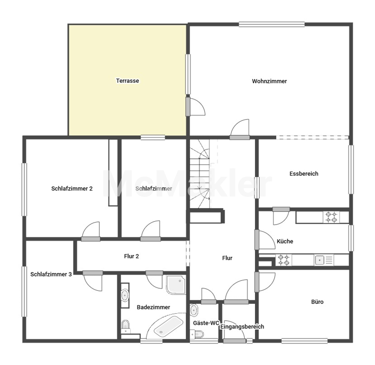 Wohnen auf einer Ebene – Exklusiver Bungalow in ruhiger Bestlage von Burgwald – Grundriss 1