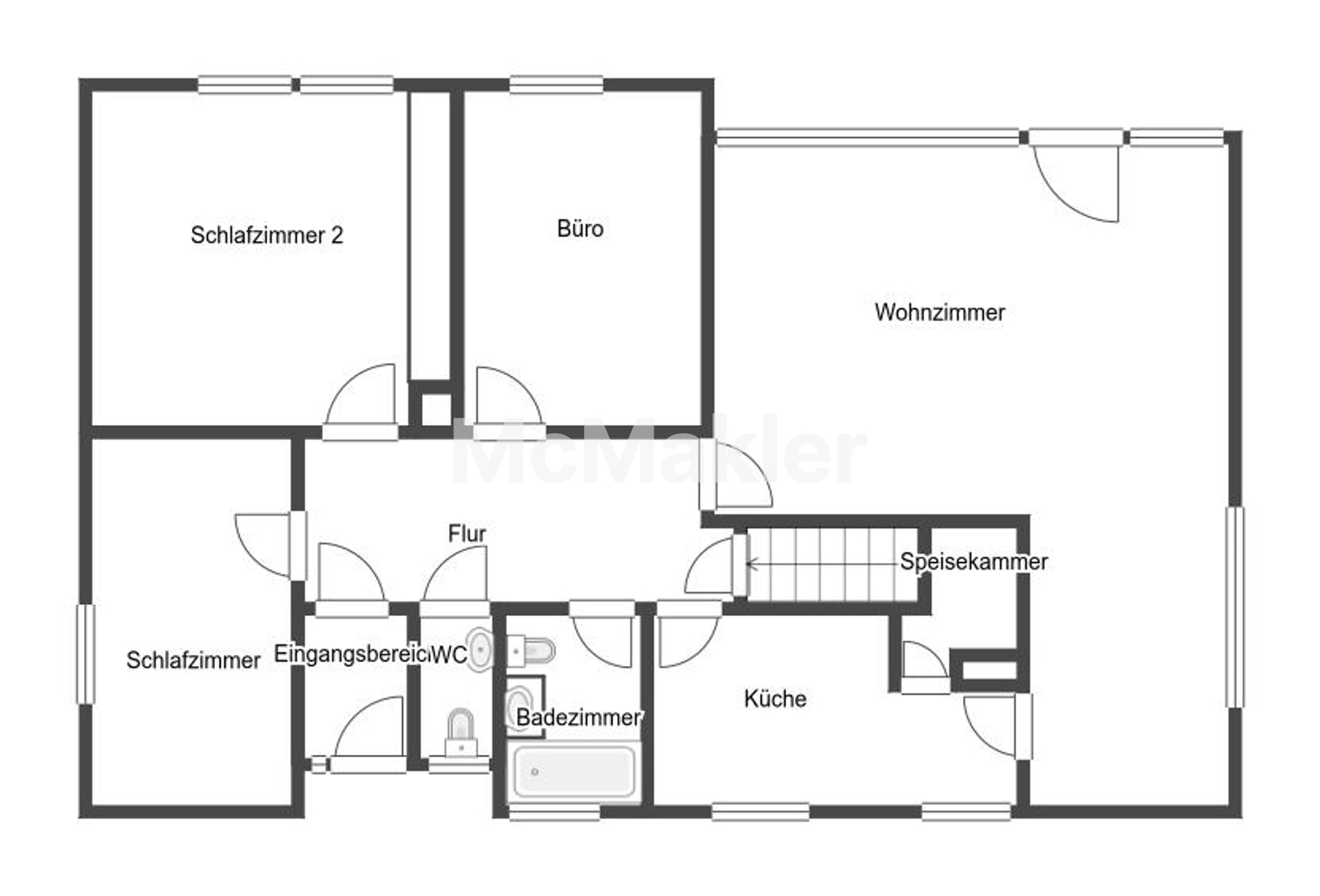Bungalow-Stil mit großzügigem Keller und Einliegerpotenzial auf sonnigem Grundstück – Grundriss 1