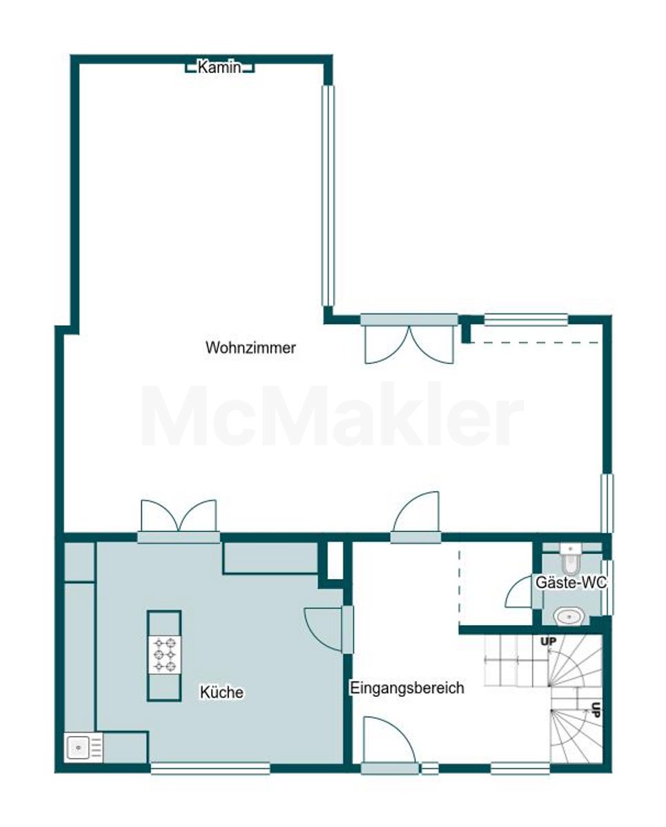 Freistehendes Einfamilienhaus in Meerbusch-Osterath mit Pool, Kamin und 2 Garagen – Grundriss 1