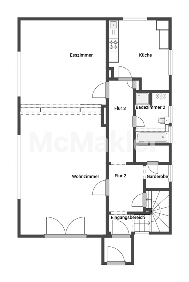 1-2 Familien-Stadtvilla mit besonderem Flair in begehrter Zentrumslage – Grundriss 1