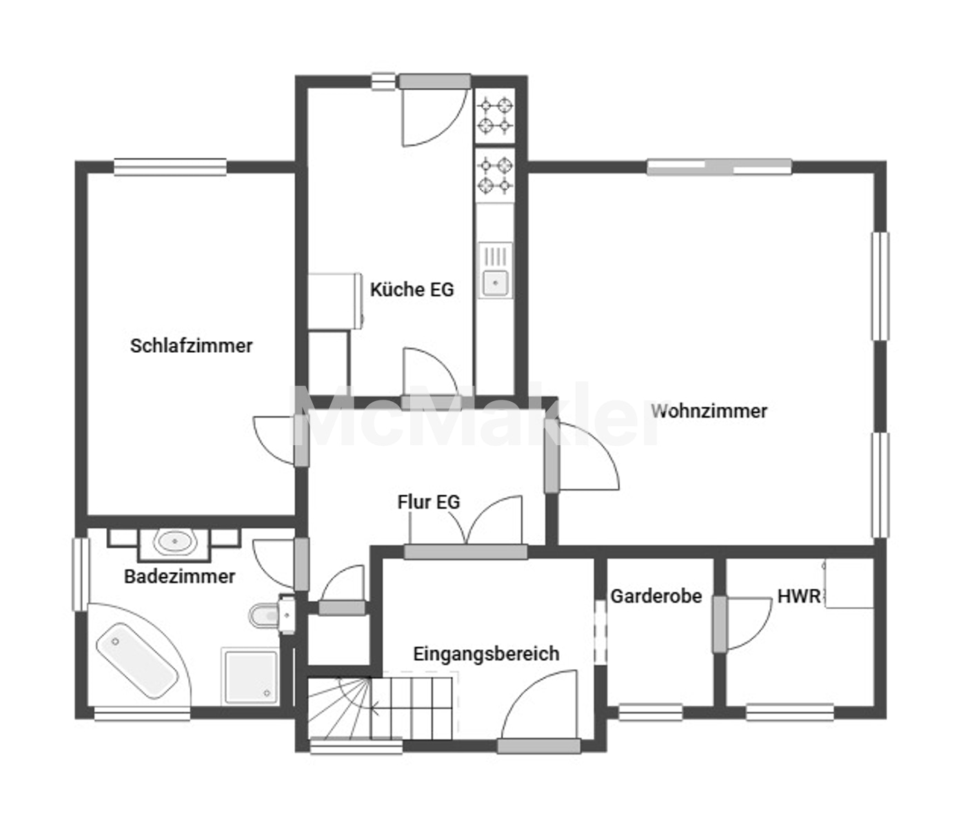 Modernes Architektenhaus mit großzügigem Garten – viel Platz für die ganze Familie in Leegebruch – Grundriss 1