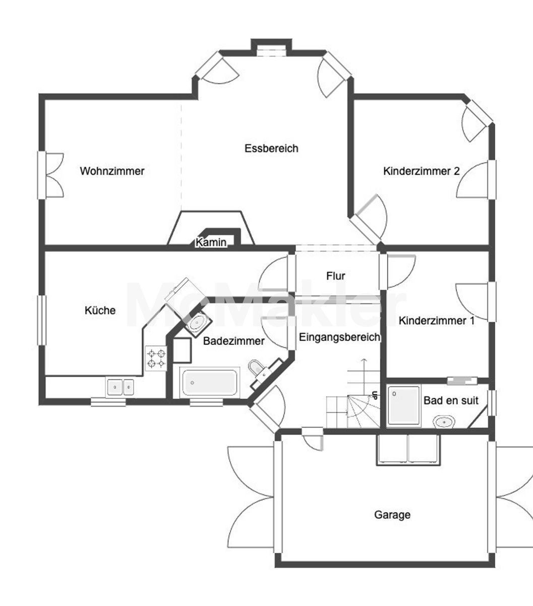 Exklusives Wohnen im Westhavelland – nachhaltig, stilvoll, naturnah – Grundriss 1