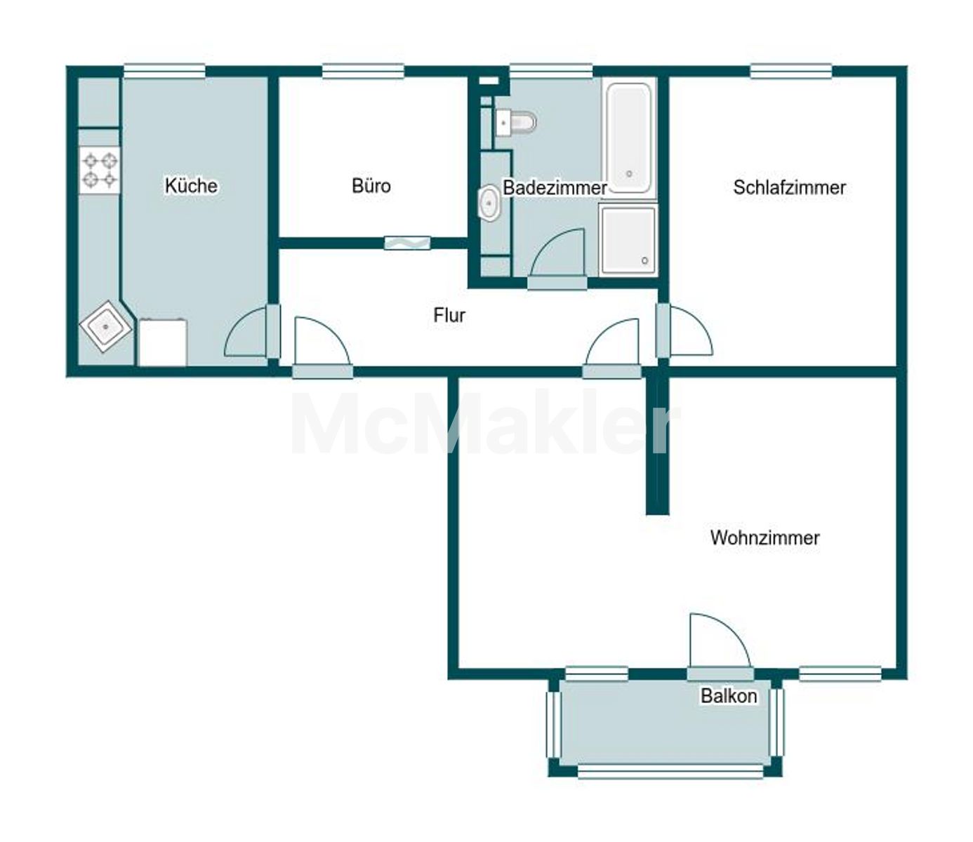 Erdgeschosswohnung mit Gestaltungspotenzial, Wintergarten-Balkon & 2 PKW-Stellplätzen an der Ostsee – Grundriss 1