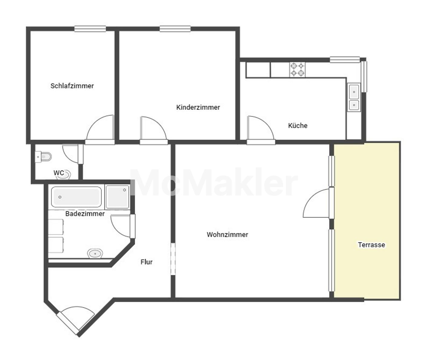 Traumhafte 3-Zimmer-Wohnung mit Balkon und Tiefgarage in Oberkochen! – Grundriss 1