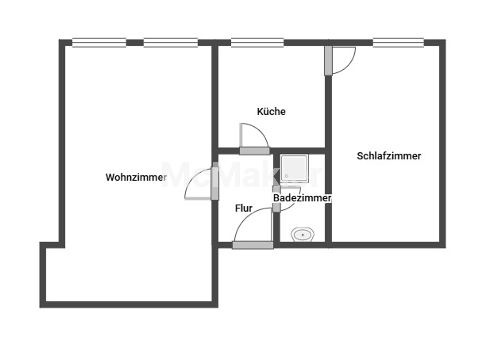 Neu renovierte 2,5-Zimmer Eigentumswohnung in historischem Schulgebäude - sofort bezugsfrei! – Grundriss 1